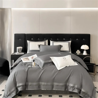 Artfan 1000TC Egyptian Cotton Embroidered Bedding Set, Queen King Size Duvet Cover Set