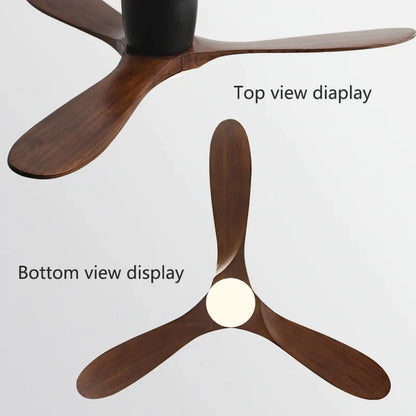 Artfan 52" Low Floor Fan Lights Wood Blade Remote Control Ceiling Fan Strong Winds