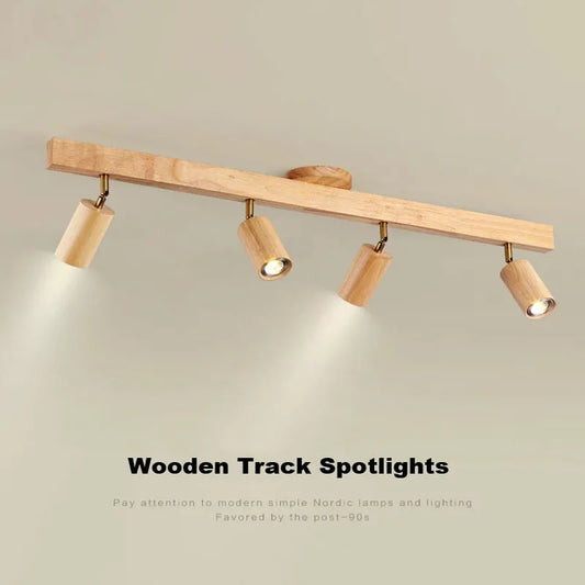 Artfan Nordic WoodenTrack LED Ceiling Spotlight for Home Decor