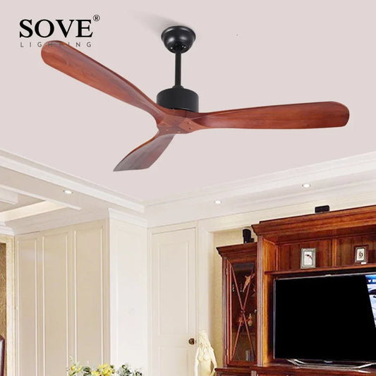Artfan 52-Inch Vintage Wooden Ceiling Fan with Remote Control for Home and Loft
