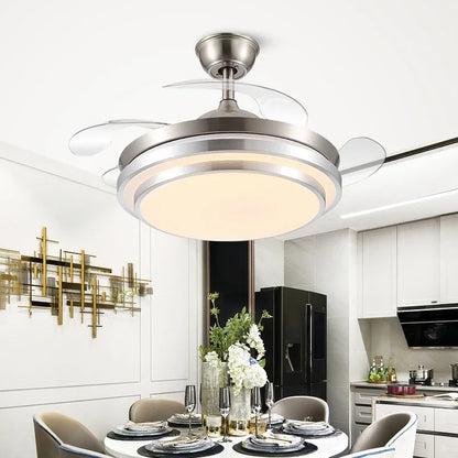 Artfan 42" Retractable LED Ceiling Fan, Remote Control, Modern Design