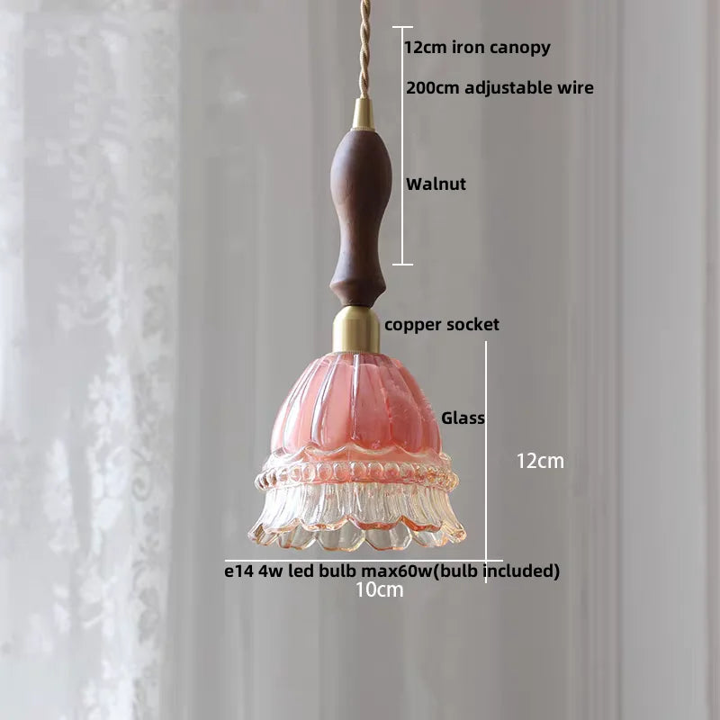 Artfan Amber Glass LED Pendant Light - Nordic Modern Balcony Foyer Coffee Wall Lamp