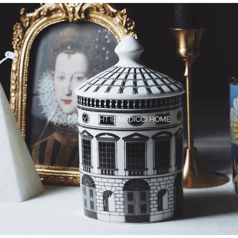 Artfan Ancient Roman Architecture Ceramic Incense Candlestick Luxury Home Ornament