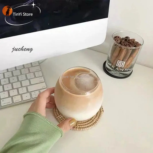 Artfan 400ml Transparent Glass Coffee Mug for Home Bar Party Cocktails