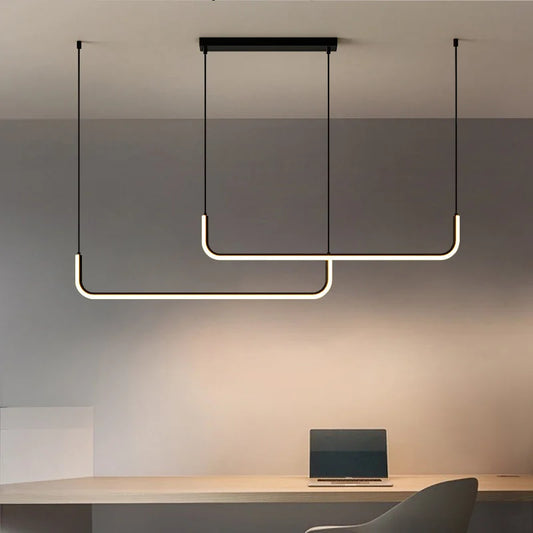Artfan lighting Black LED Pendant Chandelier for Dining Room Kitchen Bar Decor