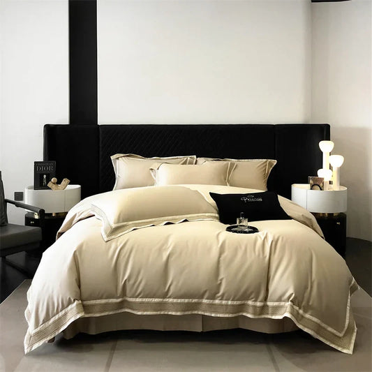 Artfan 1000TC Luxury Embroidery Bedding Set - Full/Queen/King 4Pcs