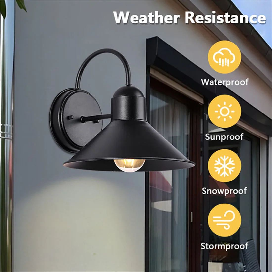 Artfan lighting Black Farmhouse Barn Lights: Waterproof Outdoor Wall Sconce with E27 Socket