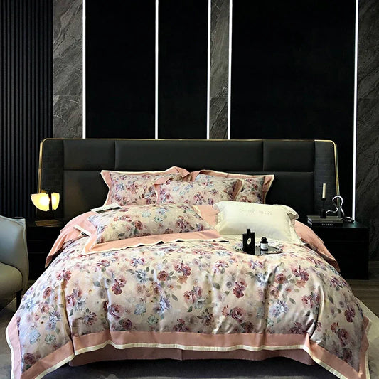 Artfan 100S Egyptian Cotton Print Bedding Set for Queen King Ru Size