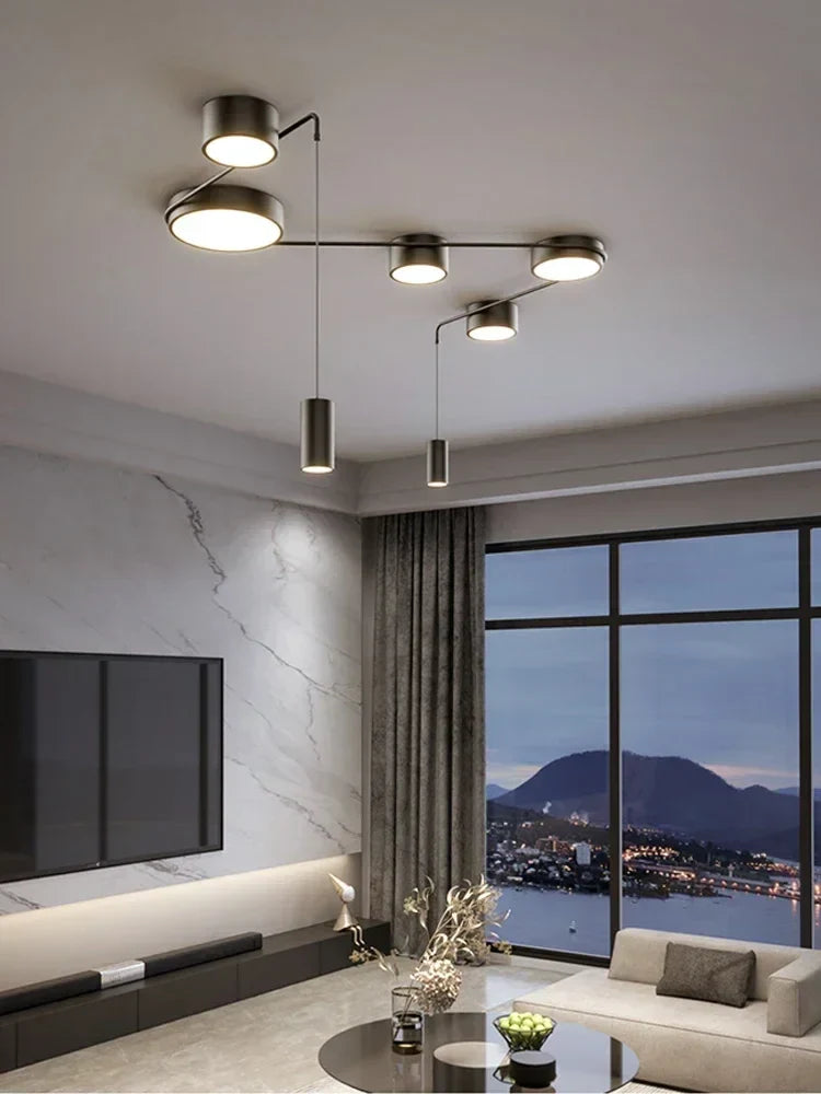 Artfan lighting Black LED Chandeliers for Living Dining Bedroom Hall Kitchen: Modern, Simple Indoor Lighting