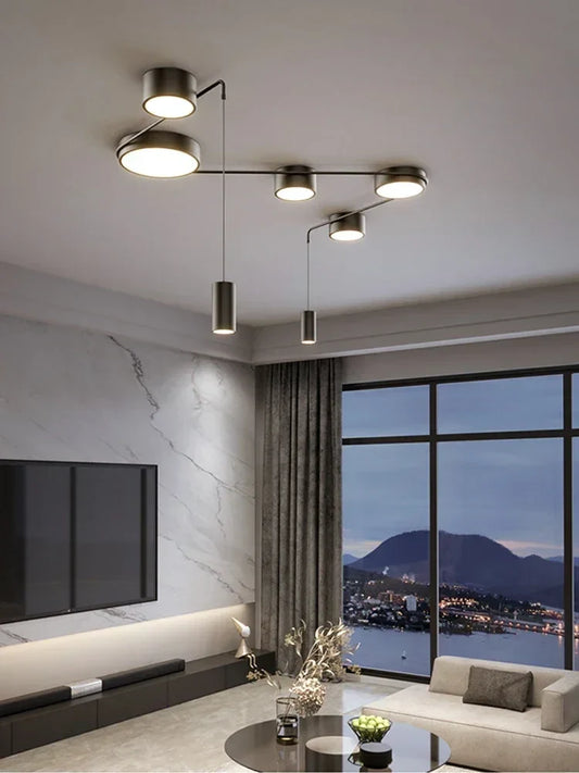 Artfan lighting Black LED Chandeliers for Living Dining Bedroom Hall Kitchen: Modern, Simple Indoor Lighting