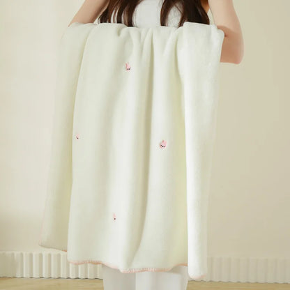Artfan Baby Velvet Embroidered Blanket: Double-Sided Warm Travel Bedroom Sofa Cover