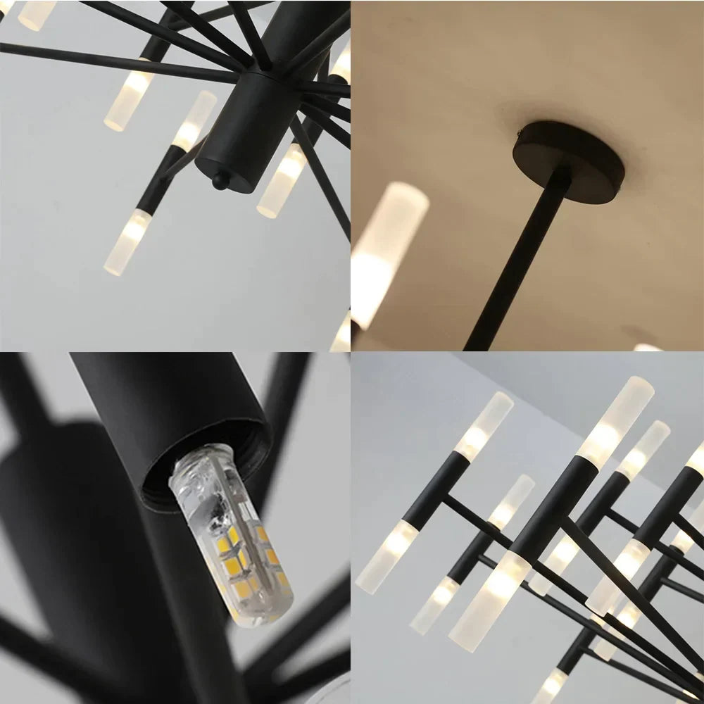 Artfan lighting Black Gold Art Decor Led Ceiling Chandelier for Modern Fashion Designer Home