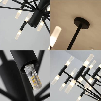 Artfan lighting Black Gold Art Decor Led Ceiling Chandelier for Modern Fashion Designer Home