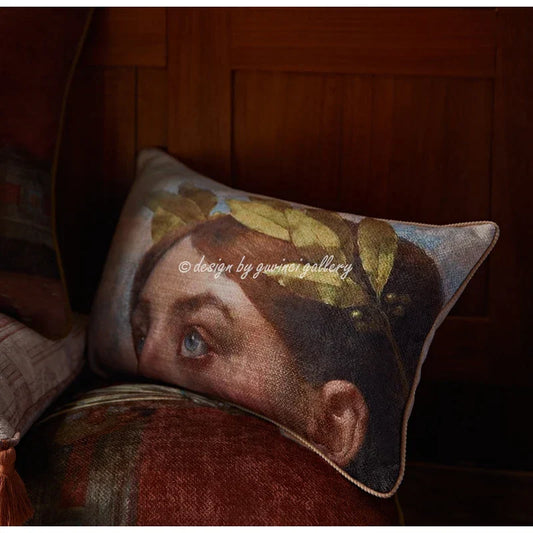 Artfan Angel Eyes Lumbar Pillow Cover - Greek Art Inspired Luxury Home Decor
