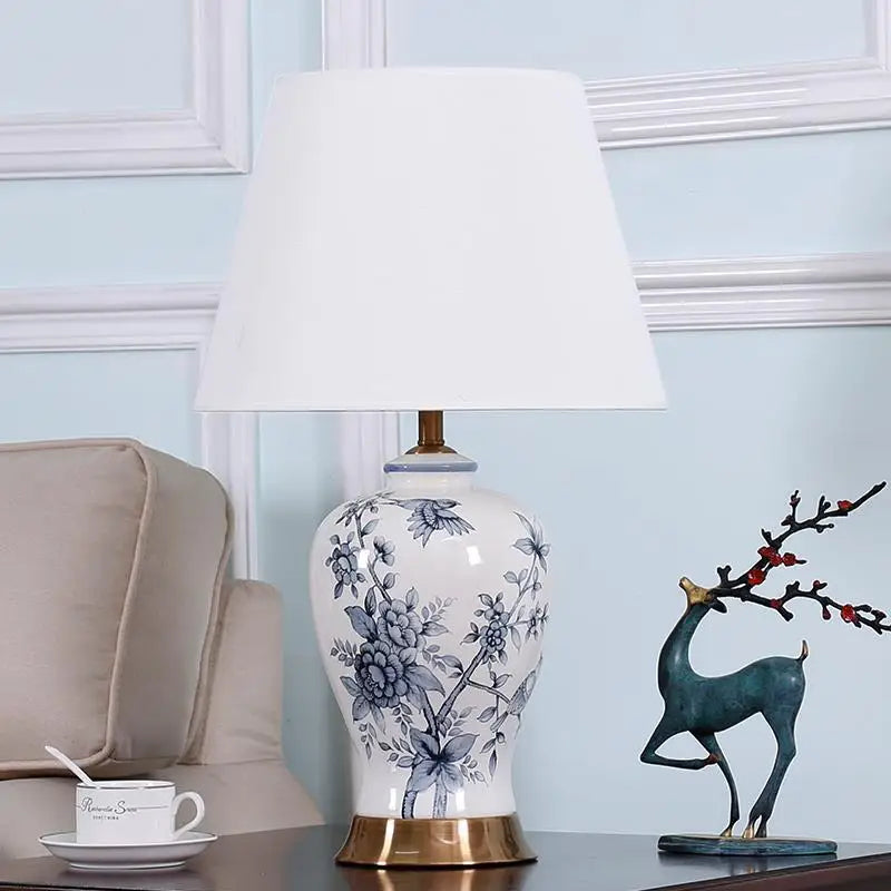 Artfan lighting Blue and White Porcelain Table Lamp for Home Decor – Classic Retro Style