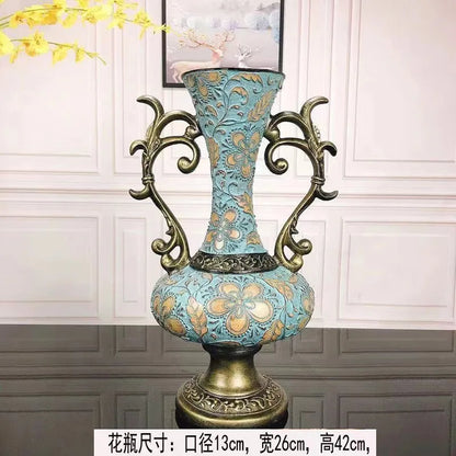 Artfan Resin Vase Dried Flowers Arrangement for Living Room Decor