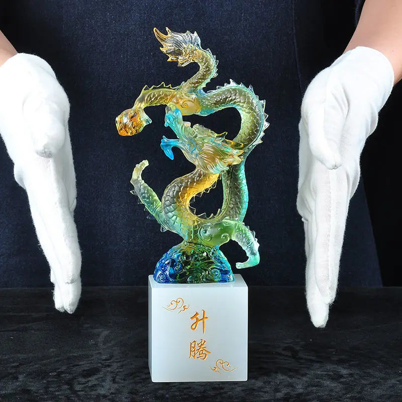 Artfan Ascending Dragon Feng Shui Ornament for Wealth and Success
