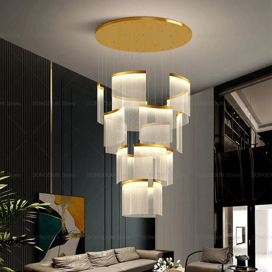 Artfan Acrylic Chandelier: Modern Nordic Style Lighting for Luxury Living Room & Staircase