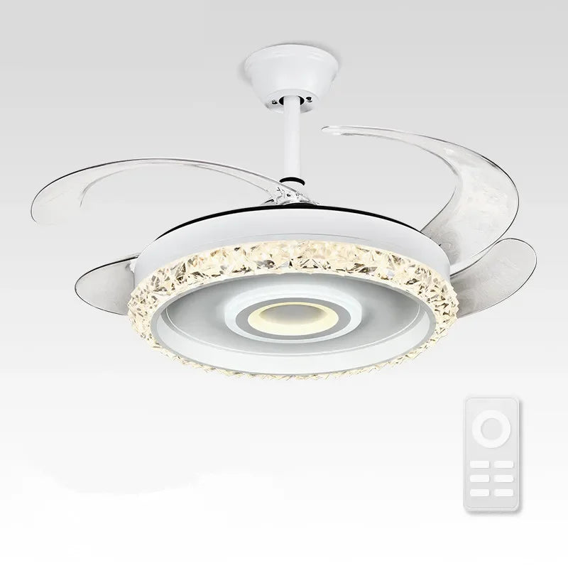 Artfan 42" Leaf Fan Chandelier Invisible Fan Lighting for Bedroom and Dining Room