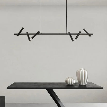 Artfan lighting Black LED Spot Chandelier: Modern Minimalist Rotatable Hanging Lamp for Home Decor