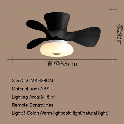 Artfan 22 Inch Smart Ceiling Fans with Wood Color and Colorful Light