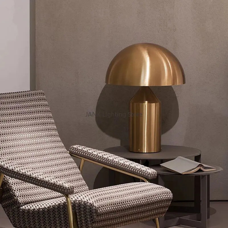 Artfan Atollo Bedroom Table Lamp - Luxury Metal Mushroom Desk Light
