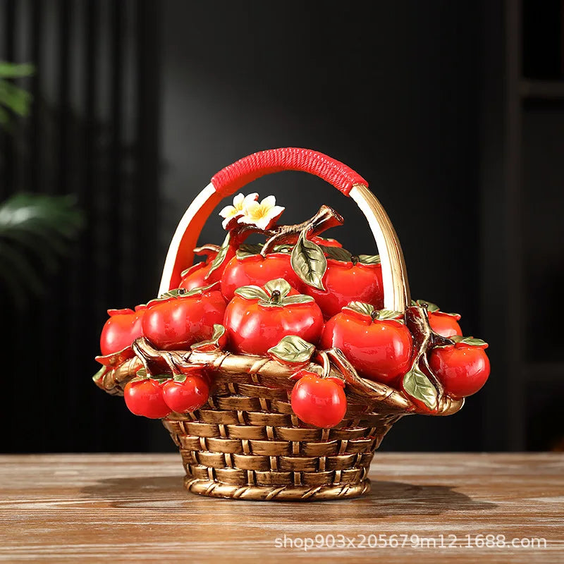 Artfan Artificial Fruit Tree Apple Basket Ornaments Home Decor Figurines