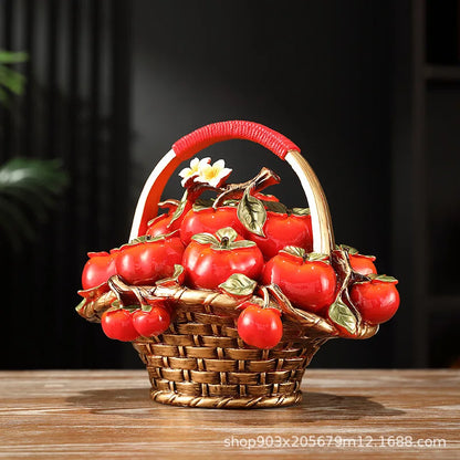Artfan Artificial Fruit Tree Apple Basket Ornaments Home Decor Figurines
