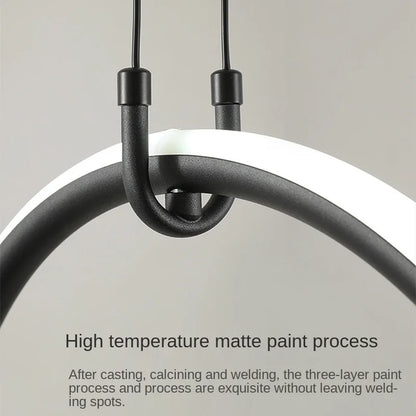 Artfan lighting Black LED Ceiling Chandelier with Remote Control for Modern Minimalist Home Decor