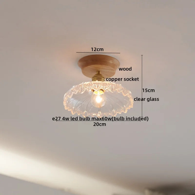 Artfan Amber Glass LED Ceiling Lights Modern Decoration for Home Porch Restaurant