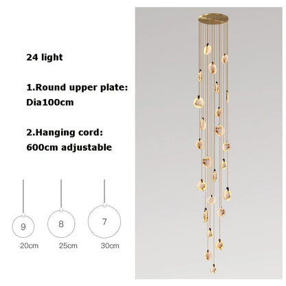 Artfan 2025 Art Deco Marble Golden Lustre LED Chandelier Lighting