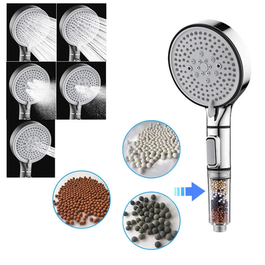Artfan 5-Speed High-Pressure Calcium Sulfite Shower Head for Purification & Relaxation