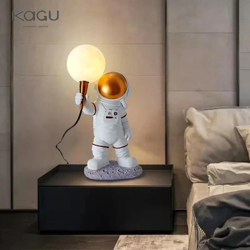 Artfan Astronaut Moon Planet Table Lamp Night Light Bedroom Decor Spaceman Theme