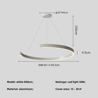 Artfan lighting Black LED Chandelier Pendant Light for Foyer Stairs Bar, Minimalist Indoor Hanging Lamp