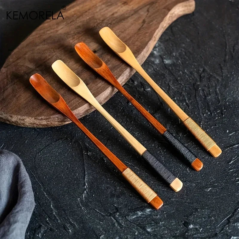 Artfan 4PCS Japanese Style Wooden Spoon Set | Versatile Kitchen Tools for Mixing and Serving