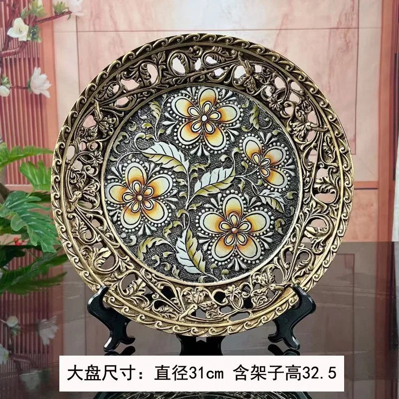 Artfan Resin Vase Dried Flowers Arrangement for Living Room Decor