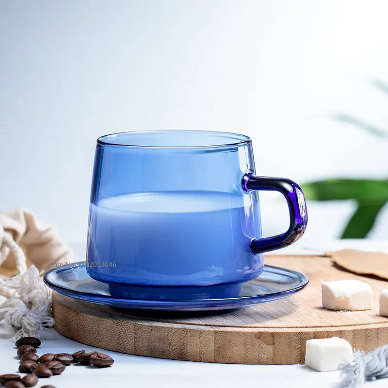 Artfan 350ml Glass Coffee Mug Tea Juice Cup Heat Resistant Durable High Borosilicate