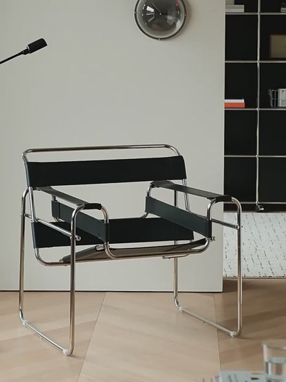 Wassily Bauhaus Lounge Chair: Vintage Saddle Leather Armchair